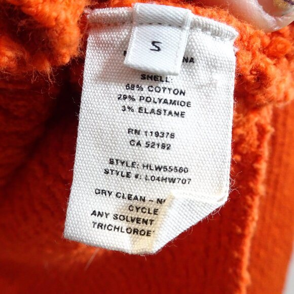 Helmut Lang Orange Sweater V-Neck Collared Bodycon Nubby Size S Textured Sexy - Picture 7 of 8